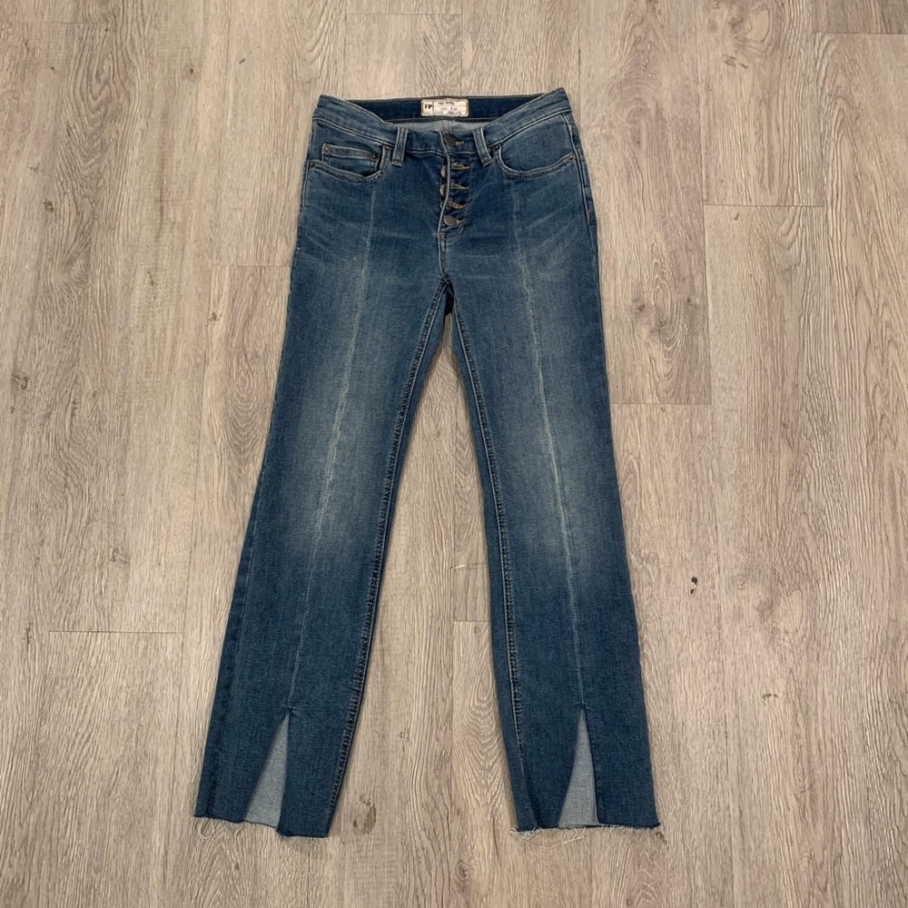 Free People Front-Split Ankle Jeans Size 25x25